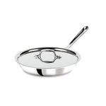 All-Clad 41106 Stainless Steel Tri-Ply Bonded Dishwasher Safe Fry Pan with Lid/Cookware, 10-Inch, Silver