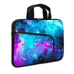 11.6" 12.2 inches Laptop Sleeve Chromebook Case Ultrabook Case Notebook Sleeve Tablet Case Neoprene Handle Sleeve for Men Women, Two Pockets Fit Apple MacBook Air Samsung Acer HP(Blue galaxys)