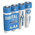 Ansmann AA Rechargeable Batteries [Pack of 4] 2850 mAh NiMH High Capacity AA Type Size Battery Digital Equipment's, Cameras, Flash Units, Speakers, Microphones