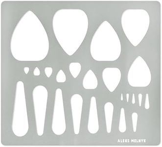 Aleks Melnyk No.205 Metal Stencil for Jewelry, Shape Earring Teardrops Cutouts Stencil, Lapidary Template for Cabochons, Tear Drop, Jewelry Making Templates, Bracelets, Earrings DIY, Teardrop Pattern