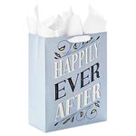 Hallmark 15" Extra Large Gift Bag with Tissue Paper ("Happily Ever After") for Weddings, Engagements, Bridal Showers, Vow Renewals