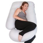 PinkFroggie Cooling Pregnancy Pillows,Soft U-Shape Maternity Pillow with Removable 100% Cotton Cover-Full Body Pillows for Adults Sleeping-Pregnancy Must Haves-57 Inch