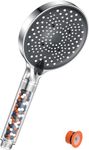 Shower Head, YEAUPR PRO 130mm Filter Showerheads,Powerful Flow with 6 Modes,High Pressure Shower Head for Low Water Pressure,Water Softener Shower Head Improve Skin Hair,Perfect for Home and Gym