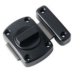 Sayayo Bathroom Latch Rotate Bolt Gate Latch Door Lock, Matte Black, EMS220U-B