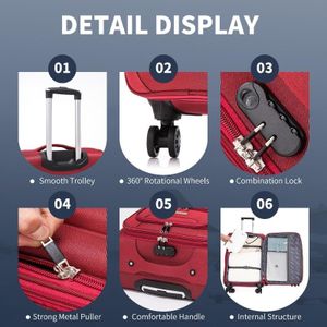 FLYMAX 32" Lightweight Suitcase – Red Luggage