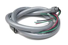 Sealproof Power Whip Assembly, 3/4-Inch x 6 Ft Nonmetallic Liquid Tight Flexible Electrical Conduit and 8 Gauge Wire Single Phase Preassembled A/C Hook-up Whip Kit, 3/4" Dia