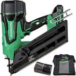 Metabo HPT Cordless 18V MultiVolt Framing Nailer Kit | Accepts 2-Inch to 3-1/2-Inch Clipped & Offset Round Paper Nails | 1-18V 4.0Ah Li-Ion Battery w/Fuel Gauge | Lifetime Tool Warranty | NR1890DCST