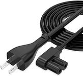 AGVEE 6ft TV Power Cord, 90 Degree Angled L-Shaped UL Listed 2-Prong AC Power Cable IEC C7 C8 Compatible with Samsung LG Sony Insignia Apple TV LCD LED, Vizio Roku JBL Partybox, Black