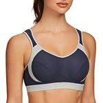 AGONVIN Sports Bras for Women High Impact Plus Size Support Wirefree Running Control Navy Blue 32B