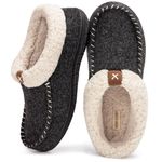 VeraCosy Women's Wool Felt Hi-Top Memory Foam Moccasin Slippers with Comfort Fleece Lining Black, 5 UK