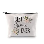 Gram Birthday Gift Best Gram Ever Gift Quote Makeup Zipper Pouch Bag Grandma Cosmetic Bag (Best Gram Ever Bag CA)