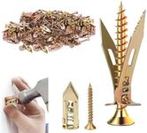Self Drilling Anchors Screws, Self Drilling Drywall Anchors and Screws kit for Wet and fix Drywall Anchor Repair Tools for Fixing Garden Statues,Patio Furniture,Garden Deco (100, 1.57+1.77in)