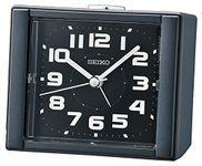 Seiko Aoki Bedroom Alarm Clock, Metallic Black