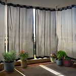 HIPPO - PE 95% Outdoor Sun Blocking Balcony Curtains Eyelet UV Protection, Sun Shading Light Filtering, Temperature Reducing 7.5 ft Door Curtain, Set of 2 pcs (Cool-Grey || 3.0FTX7.5FT)