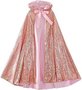 Princess Hooded Cape Cloaks for Little Girls Christmas Halloween Custome Cosplay Party Accessories, Rose Gold