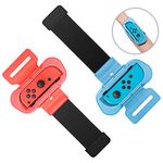 2 Pack Wrist Band for Just Dance 2024/2023/2022/2021 & for Zumba Burn It Up, Adjustable Elastic Wrist Strap Compatible with Nintendo Switch Joycons, for Adult & Children