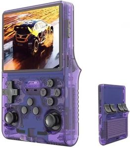 R40S Pro Retro Game Console,Portable Handheld Video Game Console ，3.5 inch IPS Screen with 256G Card &30000+ Games,Built in 45 Emulators,3800mAh Battery (Purple)