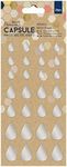 docrafts Capsule Geometric Papermania Adhesive Teardrops Mirror Shapes, Silver (Pack of 28)