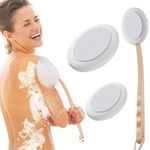 MAYCREATE Lotion Applicator Body Cleansing Brush For Your Back, Lotion Applicators, Long Wooden Handle With 3 Replaceable Brush Head For Bath And Shower, Exfoliating Or Dry Skin Brushing