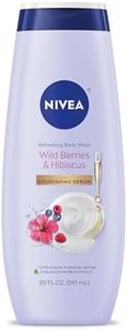 NIVEA Refreshing Wild Berries and Hibiscus Body Wash, Scented Body Wash with Nourishing Serum, Plant-Derived Oils, Essential Skin Lipids and Vitamins, 20 Fl Oz Bottle