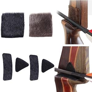 SPG Archery Hair Arrow Rest - 4 PACKS All-natural Fur Adhesive Shelf Rests Leather Plates STICK-ON Traditional Bow Rest for Longbow Recurve Bow Outdoor Hunting Shooting Practice (Black)