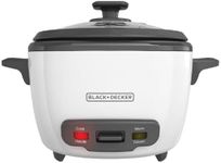 BLACK+DECKER 16-Cup Rice Cooker, RC516, 8-Cup Uncooked Rice, Steaming Basket, Removable Non-Stick Bowl, One Touch