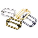 25 Pack 1 Inch Metal Rectangle Adjustable Slide Tri-Glides Buckle Pets Collar Strap Webbing Triglide Slider Buckles for Belt Bags Luggage Sewing Leather Craft DIY Accessories