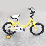 16 Inch Children's Bicycle Unisex Bicycle with Auxiliary Wheel Carbon Steel Alloy Yellow/Pink/Green (Yellow)