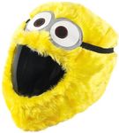 FunnyRiders Motorcycle Helmet Cover, Motorbike Helmet Cover, Funny Heeds Cover Universal Size, Full Face Cover, Furry Yellow Cover, Funny Helmet Cover, Helmet Cover (Two Eye)