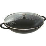 STAUB Cast Iron Wok, 6-Quart, Black Matte