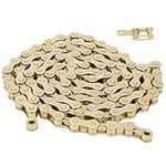 Bike Chain Replacement, 116 Links Universal 6/7/8 Speed High Strength Bike Chain Bicycle Derailleur Chain for Mountain Bike, Road Bikes(Gold)