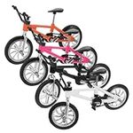 Toyvian 4pcs Mini Bike Mountain Bike Model Toys Finger Mountain Bike Model Desktop Bike Ornament Bike Cake Topper Mini Finger Mountain Bikes Ornament Bicycle Alloy Car Model