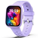 teslahero Upgraded Kids Smart Watch Fitness Tracker, 1.85" Screen with 12 Puzzle Games, Heart Rate Sleep Monitor, Pedometer, Waterproof Activity Tracker with/without APP for Fitbit Boys Girls Purple