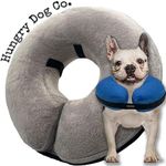 Hungry Dog Co- Premium Inflatable Dog Collar for Dogs and Cats - Helps in Pet Recovery - Comfortable and Safe for Your Pet - Soft E-Collar – Grey, Medium (10”- 14” Neck)