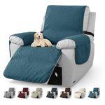 CHELZEN Latest Water Repellent Recliner Slipcovers Non-Slip Recliner Chair Covers with Pockets Furniture Protector for Recliner Chair with Elastic Straps (Teal, Recliner)