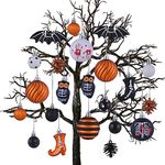 Valery Madelyn 40pcs Halloween Tree Decorations, Variaty Baubles Ghost Pumpkin Decorative Shatterproof Set for 4Ft Tree, Cute Holiday Party Indoor Home Decor