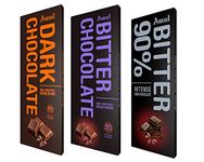 Amul Dark Chocolate: Assorted Pack Of 55%,75% And 90%, 450 Grams