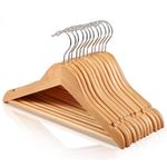 HOUSE DAY Childrens Wooden Hangers Kids Hangers, 20 Pack Baby Hangers Nursery Wood Hangers, 360° Swivel Hook Non Slip Coat Hanger for for Coats, Suits, Pants and Jackets (Natural)