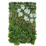 Golden Cart Wall Grass I Artificial Grass for Wall Decoration I Vertical Garden Artificial Mat I Artificial Grass Tiles for Balcony and Garden (Forest Snow, 60cm x 40cm x 8cm, Pack of 4)