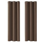 Deconovo Window Treatments Eyelet Blackout Curtains Thermal Insulated Curtains Ring Top Curtains for Living Room Brown 42 x 72 Inch 2 Panels