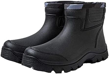 Gets Rain Boots for Mens Waterproof Light Rubber Ankle Boots for All Type of Weather, Black, 11.5