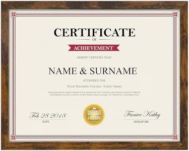 Giftgarden 8.5x11 Picture Frame Rustic Brown, Certificate Award Document Diploma 8.5 by 11 Thin Frame for Wall Tabletop Display, Single