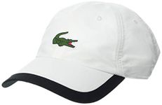 Lacoste Men's Sport Big Croc Semi Fancy Microfiber Cap, White/Black, One Size