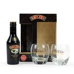 Baileys Gift Set - Baileys Irish Cream Liqueur 20cl, 2x Baileys Glasses - Official Baileys Miniature and Tumbler, Christmas Alcohol Gift Sets for Women, Men, Stocking, Secret Santa and Mum Gifts