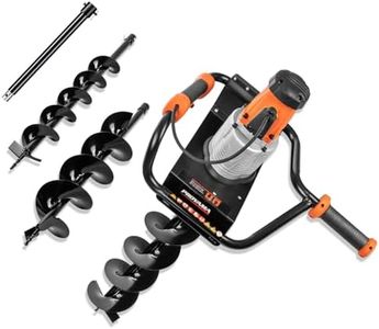 PROYAMA Electric Post Hole Digger, 1700W Corded Earth Auger with 4" 6" 8" Drill Bit, 12" Extension Rod, Reverse Control, 5-Year Warranty Gear Box, Ideal for Post Hole Digging, Drilling, Tree Planting