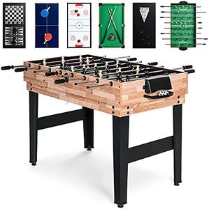 Best Choice Products 10-in-1 Combo Game Table Set w/Hockey, Foosball, Pool, Shuffleboard, Ping Pong, Checkers, Bowling, and Backgammon - Natural