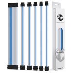 Reaper Cable Sleeved PSU Extension Set - Power Supply Extensions - 1x 24 Pin/ 2x 8 Pin/ 2x 6 Pin/ 1x 4+4 Pin - With Combs - 30cm (White & Aqua Blue)