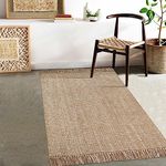 Collive Kitchen Rug, 3' x 5' Comfort Cotton Sofa Floor Mats Machine Washable Area Rugs Soft Front Door Doormats Entryway Rug Tan Carpet for Office Sink Laundry Room Bathroom