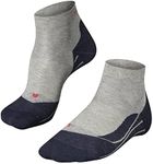 FALKE Men's RU4 Endurance Short Running Socks, Quarter, Medium Cushion, Breathable Quick Dry, Organic Cotton, Grey (Light Grey 3406), 12.5-13.5, 1 Pair