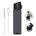 RHINOSHIELD AquaStand Magnetic Bottle 27 oz | Tritan Water Bottle with Straw Lid, Sport Bottle with MagSafe Compatible Handle, Tripod with Adjustable Angles, Leak Proof, Lightweight - Classic Black